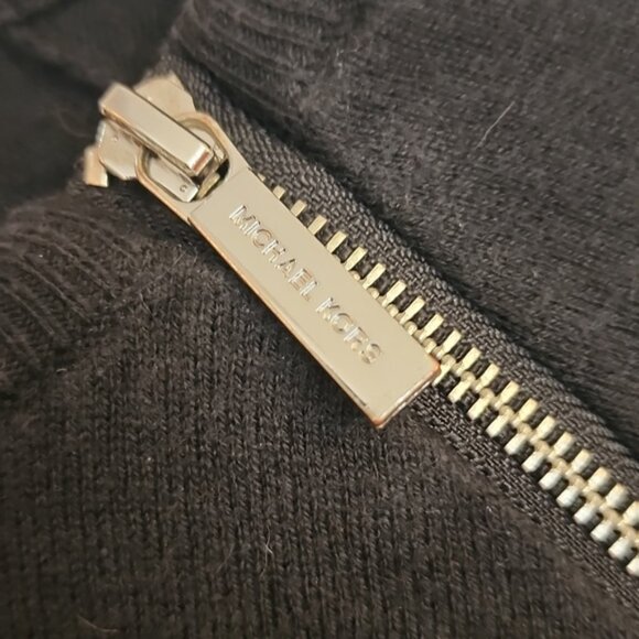 Michael Kors Black Sweater with Silver Zipper Accents. Size M. - Picture 4 of 7